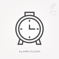 Flat vector icons with alarm clock