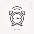 Simple vector illustration with ability to change. Line icon alarm