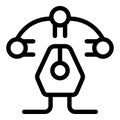 Algorithm managing three nodes connecting with lines icon outline Royalty Free Stock Photo