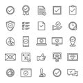 Vector set of approval line icons design