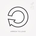 Line icon arrow to load