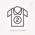 Simple vector illustration with ability to change. Line icon athlete t-shirt Royalty Free Stock Photo
