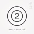 Line icon ball number two