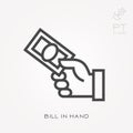 Flat vector icons with bill in hand Royalty Free Stock Photo