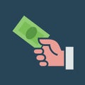 Line icon bill in hand Royalty Free Stock Photo