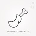 Line icon bitten by turkey leg Royalty Free Stock Photo