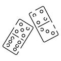 Line icon Board Game or table game Element fun and activity Vector Illustration Dominoes