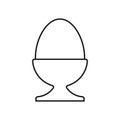 Line icon boiled egg in holder