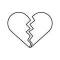 Line icon broken heart