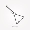 Simple vector illustration with ability to change. Line icon broom