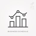 Simple vector illustration with ability to change. Line icon business schedule Royalty Free Stock Photo