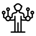 Businessman managing data with artificial intelligence icon
