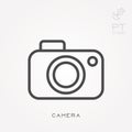 Simple vector illustration with ability to change. Line icon camera Royalty Free Stock Photo