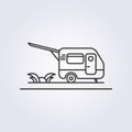 line icon of caravan vector logo design, campsite