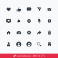 Set of Simple Social Media Social Network User Interface Related Icons / Vectors Royalty Free Stock Photo