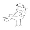 Line icon christmas bird Royalty Free Stock Photo