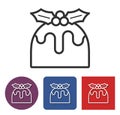 Christmas pudding line icon