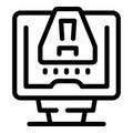 Computer sending a warning notification icon representing system alert Royalty Free Stock Photo