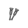 Line icon. Crutches symbol sign