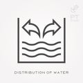 Line icon distribution of water