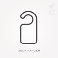 Simple vector illustration with ability to change. Line icon door hanger