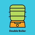 Line icon of double boiler