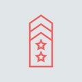 Line icon epaulet. Flat vector illustration.