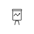 Line icon. Flipchart, graph Royalty Free Stock Photo