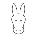 line icon head donkey isolated on white background Royalty Free Stock Photo