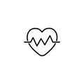 Line icon. Heart cardiogram, heartbeat