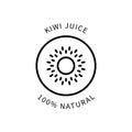 Line Icon Kiwi Juice In Simple Style. Vector sign in a simple style isolated on a white background.