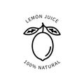 Line Icon Lemon Juice In Simple Style. Vector sign in a simple style isolated on a white background. Royalty Free Stock Photo