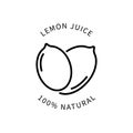 Line Icon Lemon Juice In Simple Style. Vector sign in a simple style isolated on a white background. Royalty Free Stock Photo