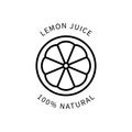 Line Icon Lemon Juice In Simple Style. Vector sign in a simple style isolated on a white background. Royalty Free Stock Photo