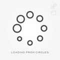 Line icon loading from circles