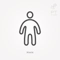 Simple vector illustration with ability to change. Line icon man Royalty Free Stock Photo