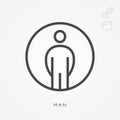 Simple vector illustration with ability to change. Line icon man Royalty Free Stock Photo