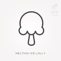 Line icon melting ice lolly