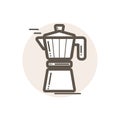 Line icon of moka pot Royalty Free Stock Photo