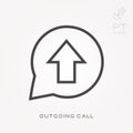 Simple vector illustration with ability to change. Line icon outgoing call