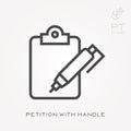 Line icon petition with handle