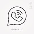 Simple vector illustration with ability to change. Line icon phone call