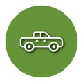 Line icon of pickup truck with shadow Royalty Free Stock Photo