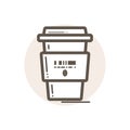 Line icon of portable coffee cup