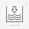 Flat vector icons with pour water