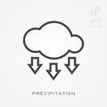 Flat vector icons with precipitation