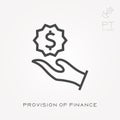 Line icon provision of finance