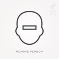 Simple vector illustration with ability to change. Line icon remove person