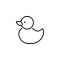 Line icon. Rubber duck, baby toy