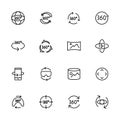 Line icon set of camera 360 symbol Royalty Free Stock Photo